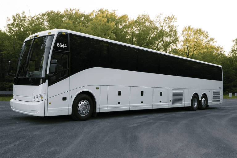exterior of Charter Bus Rental Coral Springs coach bus